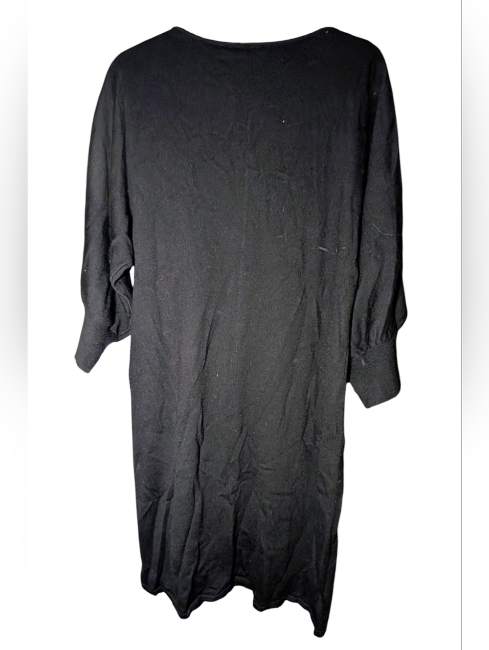 Talbots Black Merino Wool Sweater V-Neck Dress L NWT - Picture 6 of 6